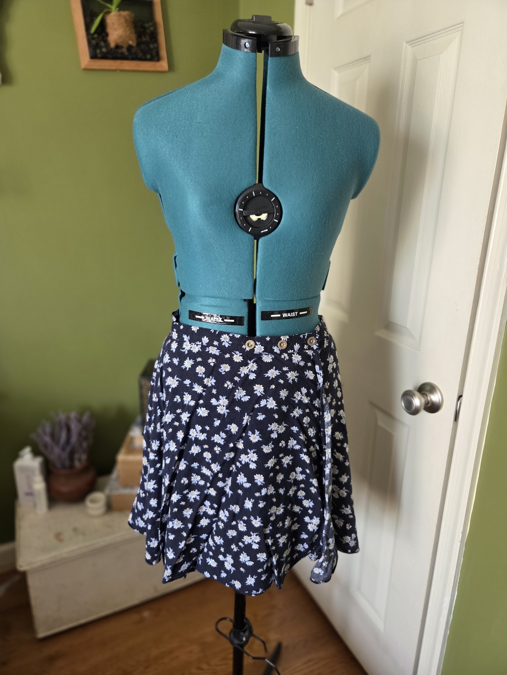 Floral Navy Vintage Wrap Skirt